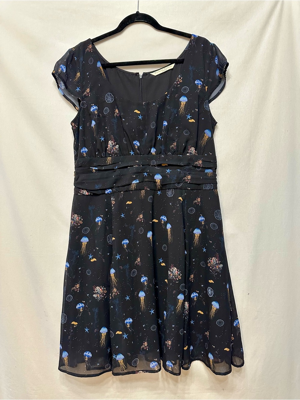 Eshakti Wayward Fancies Black Jellyfish Print Fit & Flare Dress